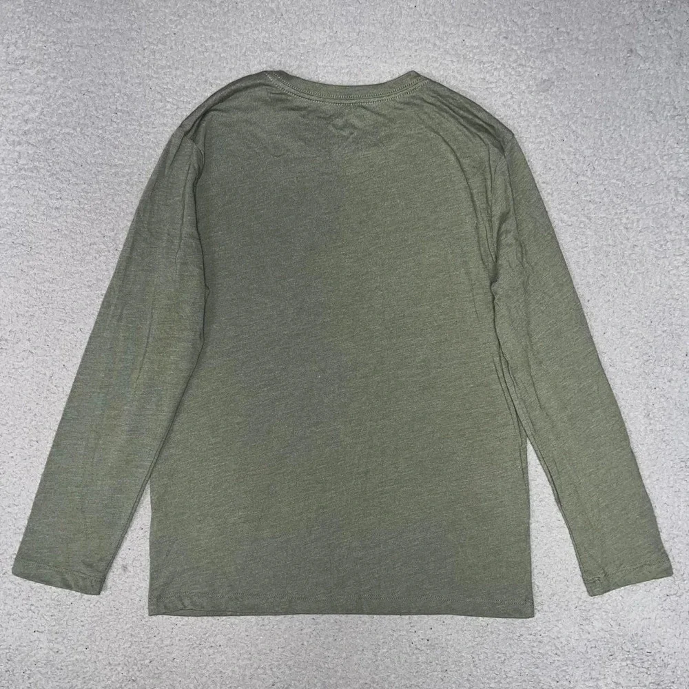 NWT Old Navy Shirt Youth Size L (10-12) Olive Heather Long Sleeve Crew Neck Tee